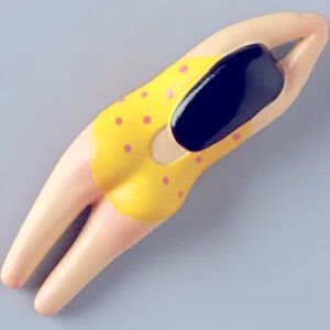 Diver Swimmer Swimsuit Large Huge Big Resin Statement Brooch Pin Summer